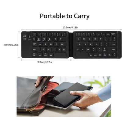 Mini Wireless Bluetooth Folding Keyboard (Black) - Wireless Keyboard by PMC Jewellery | Online Shopping South Africa | PMC Jewellery | Buy Now Pay Later Mobicred