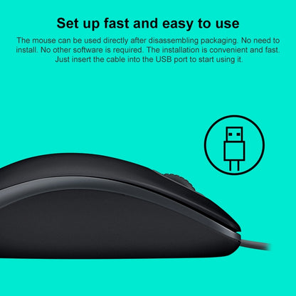 Logitech M110 1000DPI Wired Mouse USB Silent Mouse (Black) - Wired Mice by Logitech | Online Shopping South Africa | PMC Jewellery | Buy Now Pay Later Mobicred