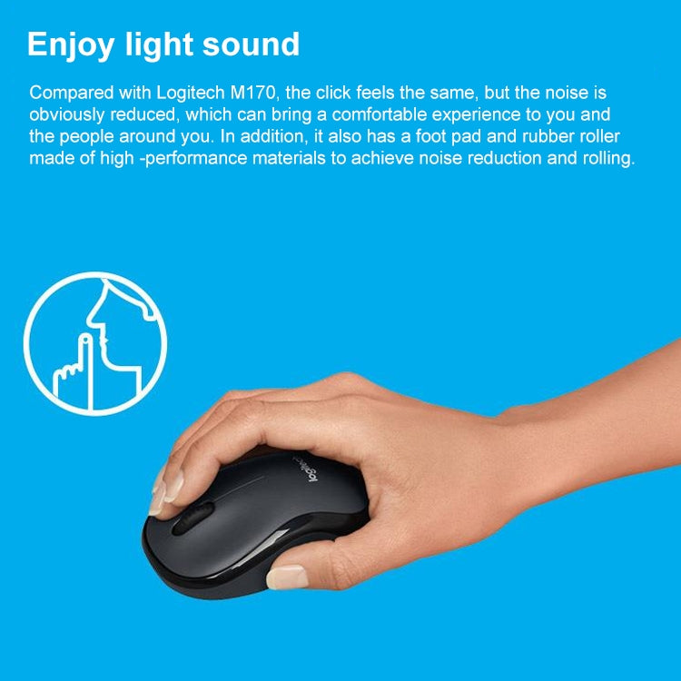 Logitech M220 1200DPI 2.4GHz Ergonomic Wireless Mouse (Blue) - free shipping - PMC Jewellery - Order now!
