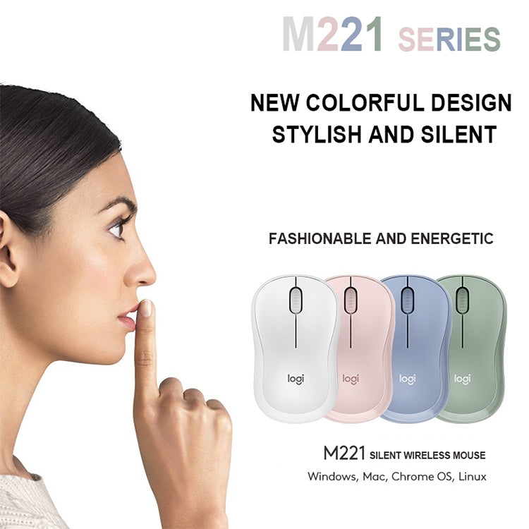 Logitech M221 Fashion Silent Wireless Mouse(Green) - free shipping - PMC Jewellery - Order now!