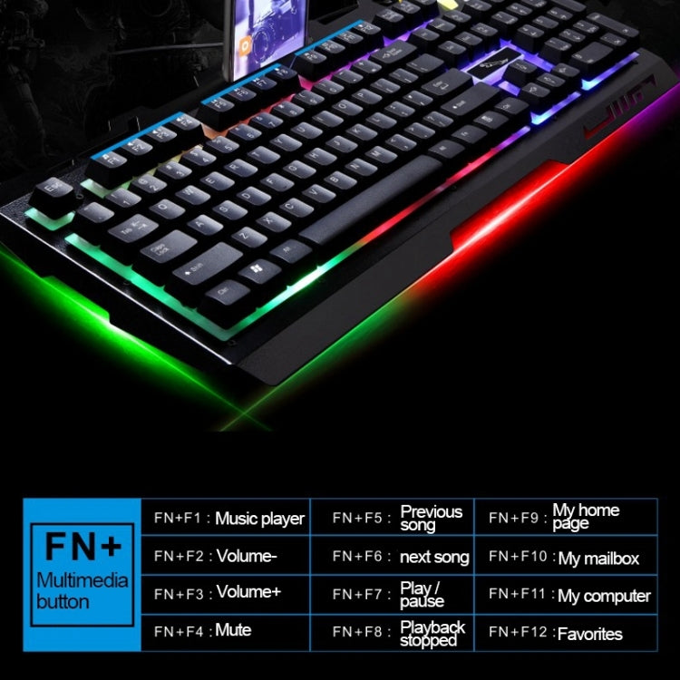 Chasing Leopard G700 USB RGB Backlight Wired Optical Gaming Mouse and Keyboard Set, Keyboard Cable Length: 1.35m, Mouse Cable Length: 1.3m(White) - Wired Keyboard by Chasing Leopard | Online Shopping South Africa | PMC Jewellery | Buy Now Pay Later Mobicred