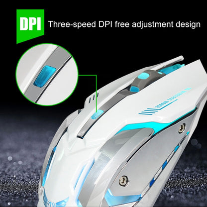 ZERODATE X70 2.4GHz Wireless 6-Keys 2400 DPI Adjustable Ergonomics Optical Gaming Mouse with Breathing Light(White) - Wireless Mice by ZERODATE | Online Shopping South Africa | PMC Jewellery | Buy Now Pay Later Mobicred