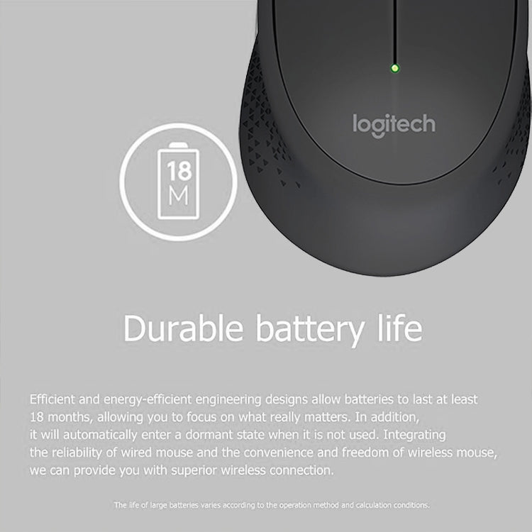 Logitech M280 2.4GHz 3-keys 1000DPI Wireless Optical Mouse, Wireless Range: 10m(Black) - Wireless Mice by Logitech | Online Shopping South Africa | PMC Jewellery | Buy Now Pay Later Mobicred