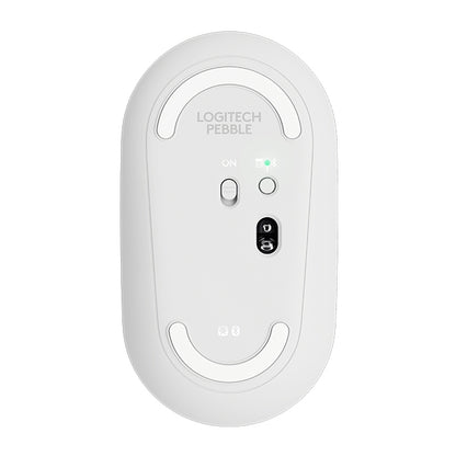 Logitech Pebble Cobblestone Shape Thin 3-keys 1000DPI Mute Wireless Bluetooth Optical Mouse, Wireless Range: 10m (White) - Wireless Mice by Logitech | Online Shopping South Africa | PMC Jewellery | Buy Now Pay Later Mobicred