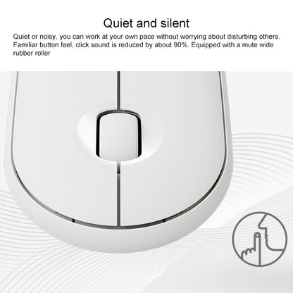 Logitech Pebble Cobblestone Shape Thin 3-keys 1000DPI Mute Wireless Bluetooth Optical Mouse, Wireless Range: 10m (White) - Wireless Mice by Logitech | Online Shopping South Africa | PMC Jewellery | Buy Now Pay Later Mobicred