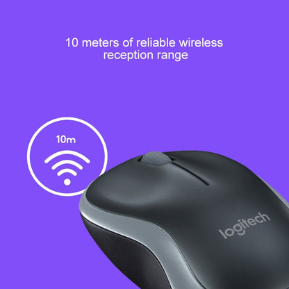 Logitech M186 Wireless Mouse Office Power Saving USB Laptop Desktop Computer Universal (Black Blue) - Wireless Mice by Logitech | Online Shopping South Africa | PMC Jewellery | Buy Now Pay Later Mobicred