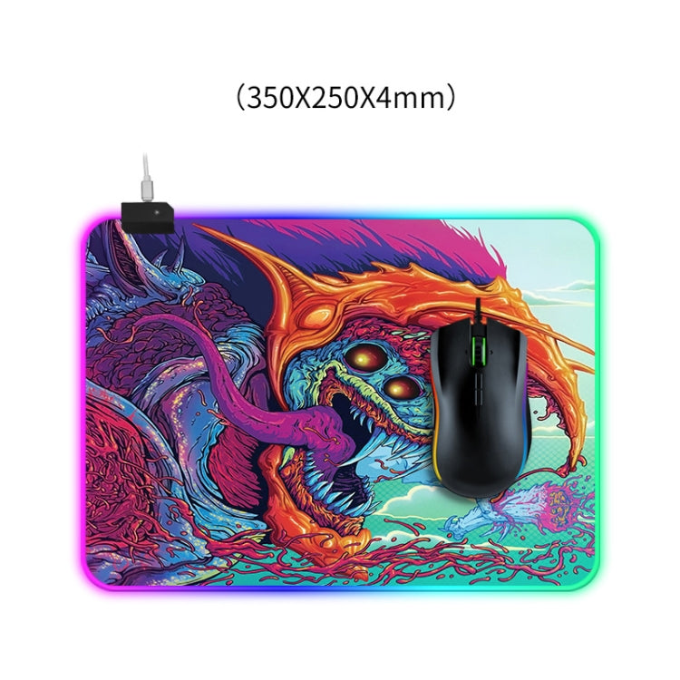 Computer Monster Pattern Illuminated Mouse Pad, Size: 35 x 25 x 0.4cm - Mouse Pads by PMC Jewellery | Online Shopping South Africa | PMC Jewellery | Buy Now Pay Later Mobicred