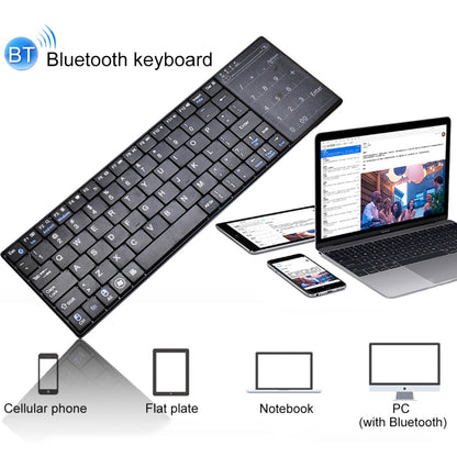 K-07 ABS Wireless Chargeable Bluetooth Touch Keyboard(Black) - Wireless Keyboard by PMC Jewellery | Online Shopping South Africa | PMC Jewellery | Buy Now Pay Later Mobicred