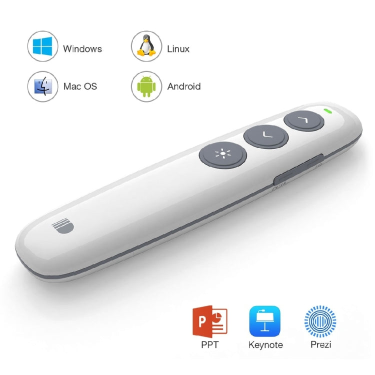Doosl DSIT007 2.4GHz Rechargeable Powerpoint Presentation Wireless Cliker Remote Control Pen, Control Distance: 10m(White) - free shipping - PMC TechLife - Order now!