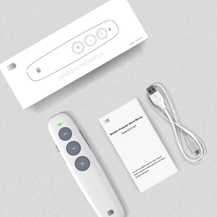 Doosl DSIT007 2.4GHz Rechargeable Powerpoint Presentation Wireless Cliker Remote Control Pen, Control Distance: 10m(White) - free shipping - PMC TechLife - Order now!