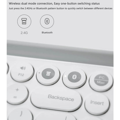 Original Xiaomi Youpin MIIIW 102 Keys Bluetooth + 2.4GHz Wireless Dual Modes Keyboard(White) - Wireless Keyboard by Xiaomi | Online Shopping South Africa | PMC Jewellery | Buy Now Pay Later Mobicred