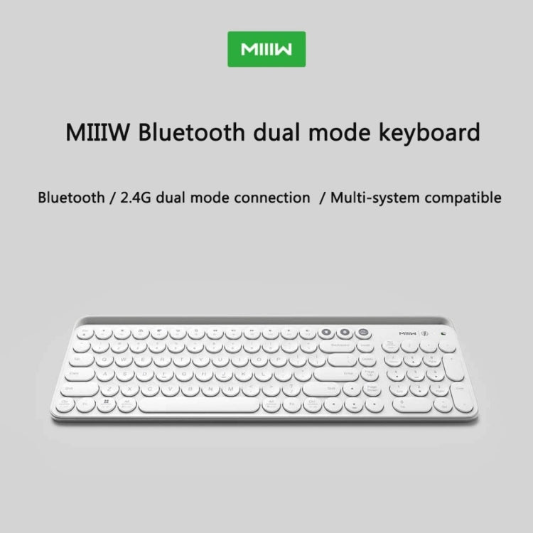 Original Xiaomi Youpin MIIIW 102 Keys Bluetooth + 2.4GHz Wireless Dual Modes Keyboard(White) - Wireless Keyboard by Xiaomi | Online Shopping South Africa | PMC Jewellery | Buy Now Pay Later Mobicred