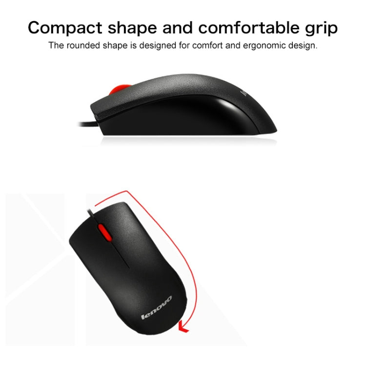 Lenovo M120 Pro Fashion Office Red Dot Wired Mouse (Black) - Wired Mice by Lenovo | Online Shopping South Africa | PMC Jewellery | Buy Now Pay Later Mobicred