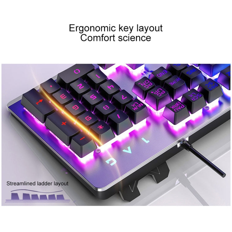 YINDIAO K002 USB Wired Mechanical Feel RGB Backlight Keyboard + Optical Mouse + Headset Set(White) - Wired Keyboard by YINDIAO | Online Shopping South Africa | PMC Jewellery | Buy Now Pay Later Mobicred