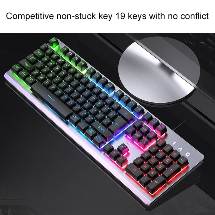 YINDIAO K002 USB Wired Mechanical Feel RGB Backlight Keyboard + Optical Mouse + Headset Set(White) - Wired Keyboard by YINDIAO | Online Shopping South Africa | PMC Jewellery | Buy Now Pay Later Mobicred