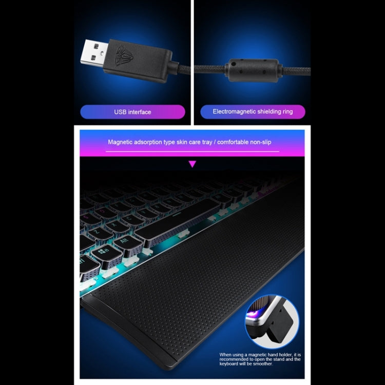 AULA F2088 108 Keys Mixed Light Plating Punk Mechanical Blue Switch Wired USB Gaming Keyboard with Metal Button(Silver) - Wired Keyboard by AULA | Online Shopping South Africa | PMC Jewellery | Buy Now Pay Later Mobicred