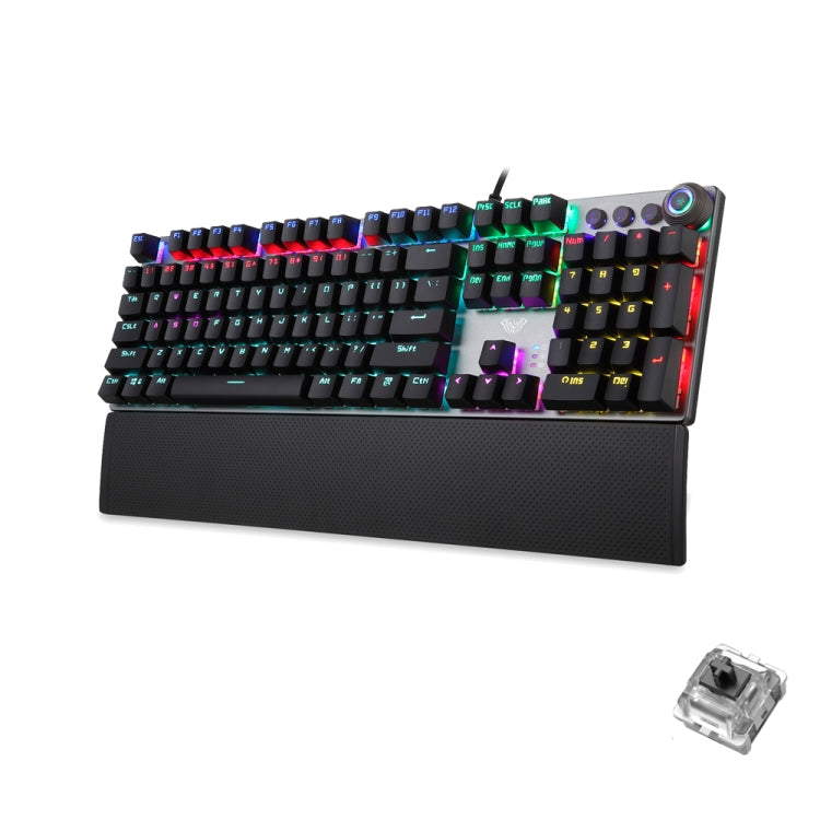 AULA F2088 108 Keys Mixed Light Mechanical Black Switch Wired USB Gaming Keyboard with Metal Button(Black) - Wired Keyboard by AULA | Online Shopping South Africa | PMC Jewellery | Buy Now Pay Later Mobicred