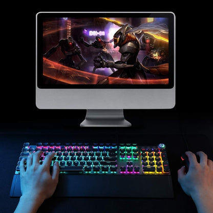 AULA F2088 108 Keys Mixed Light Mechanical Black Switch Wired USB Gaming Keyboard with Metal Button(Black) - Wired Keyboard by AULA | Online Shopping South Africa | PMC Jewellery | Buy Now Pay Later Mobicred