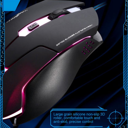 Chasing Leopard T7 USB 6-keys 2400DPI Three-speed Adjustable Backlight Wired Optical Gaming Mouse Built-in Counter Weight, Length: 1.8m - Wired Mice by Chasing Leopard | Online Shopping South Africa | PMC Jewellery | Buy Now Pay Later Mobicred