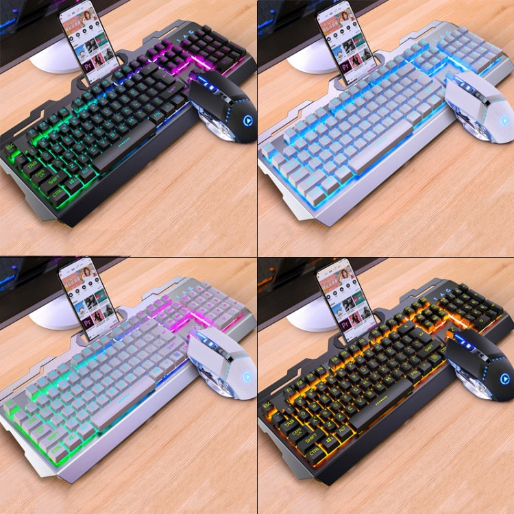 YINDIAO V2 Mechanical Feel Gaming Keyboard Mouse Set (White Rainbow Light) - Wired Keyboard by YINDIAO | Online Shopping South Africa | PMC Jewellery | Buy Now Pay Later Mobicred