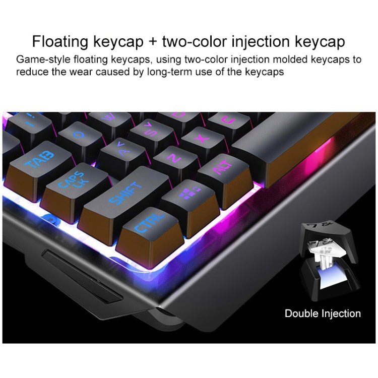 YINDIAO V2 Mechanical Feel Gaming Keyboard Mouse Set (Black Rainbow Light) - Wired Keyboard by YINDIAO | Online Shopping South Africa | PMC Jewellery | Buy Now Pay Later Mobicred