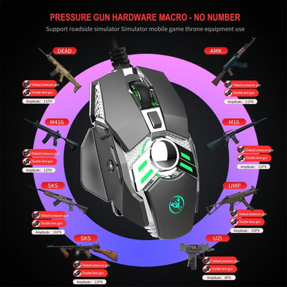 HXSJ J200 7 Keys Programmable Wired E-sports Mechanical Mouse with Light (Silver Grey) - Wired Mice by HXSJ | Online Shopping South Africa | PMC Jewellery | Buy Now Pay Later Mobicred