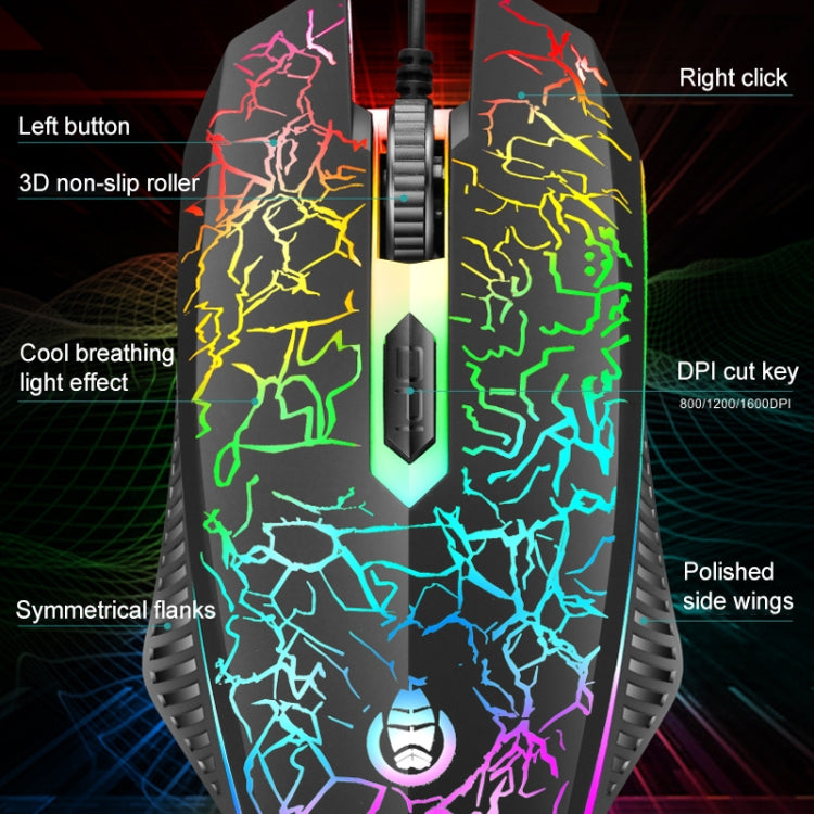 SHIPADOO D620 104-key Wired RGB Color Cracked Backlight Gaming Keyboard Mouse Kit for Laptop, PC - Wired Keyboard by SHIPADOO | Online Shopping South Africa | PMC Jewellery