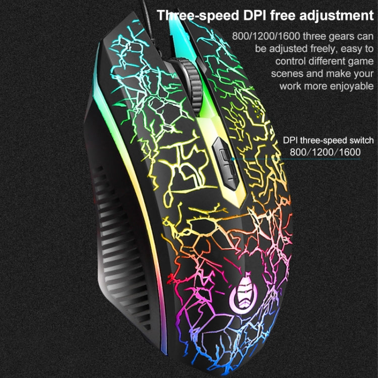 SHIPADOO D620 104-key Wired RGB Color Cracked Backlight Gaming Keyboard Mouse Kit for Laptop, PC - Wired Keyboard by SHIPADOO | Online Shopping South Africa | PMC Jewellery