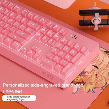 YINDIAO K300 USB Detachable Panel Mechanical Lighting Blue Shaft Gaming Wired Keyboard (Pink) - Wired Keyboard by YINDIAO | Online Shopping South Africa | PMC Jewellery | Buy Now Pay Later Mobicred