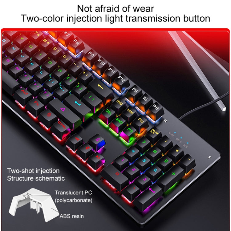 YINDIAO Classic Square Keys Mixed Light USB Mechanical Gaming Wired Keyboard, Blue Shaft (Black) - Wired Keyboard by YINDIAO | Online Shopping South Africa | PMC Jewellery | Buy Now Pay Later Mobicred