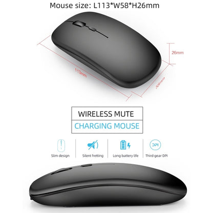 HXSJ M90 2.4GHz Ultrathin Mute Rechargeable Dual Mode Wireless Bluetooth Notebook PC Mouse(Grey) - Wireless Mice by HXSJ | Online Shopping South Africa | PMC Jewellery | Buy Now Pay Later Mobicred