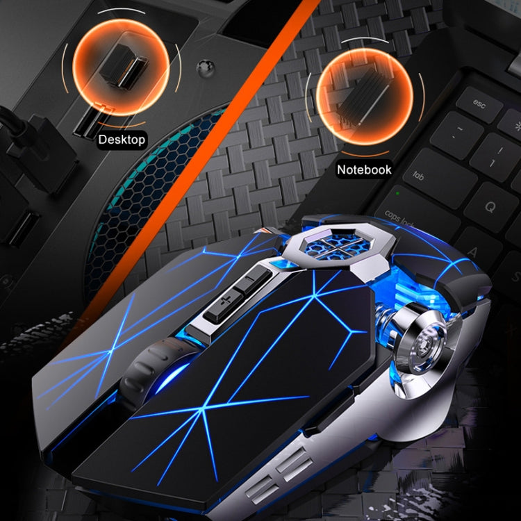 YINDIAO A7 2.4GHz 1600DPI 3-modes Adjustable 7-keys Rechargeable RGB Light Wireless Silent Gaming Mouse (White) - Wireless Mice by YINDIAO | Online Shopping South Africa | PMC Jewellery | Buy Now Pay Later Mobicred