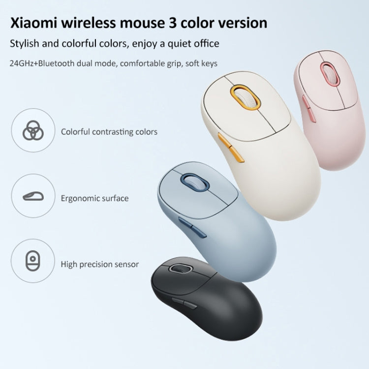Original Xiaomi Dual-mode 1200DPI Ultra-thin Computer Mouse 3 (Pink) - Wireless Mice by Xiaomi | Online Shopping South Africa | PMC Jewellery | Buy Now Pay Later Mobicred