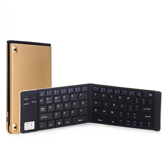 GK228 Ultra-thin Foldable Bluetooth V3.0 Keyboard, Built-in Holder, Support Android / iOS / Windows System (Gold) - Wireless Keyboard by PMC Jewellery | Online Shopping South Africa | PMC Jewellery | Buy Now Pay Later Mobicred