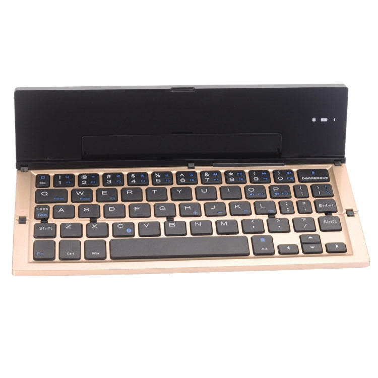 GK608 Ultra-thin Foldable Bluetooth V3.0 Keyboard, Built-in Holder, Support Android / iOS / Windows System(Gold) - Wireless Keyboard by PMC Jewellery | Online Shopping South Africa | PMC Jewellery | Buy Now Pay Later Mobicred