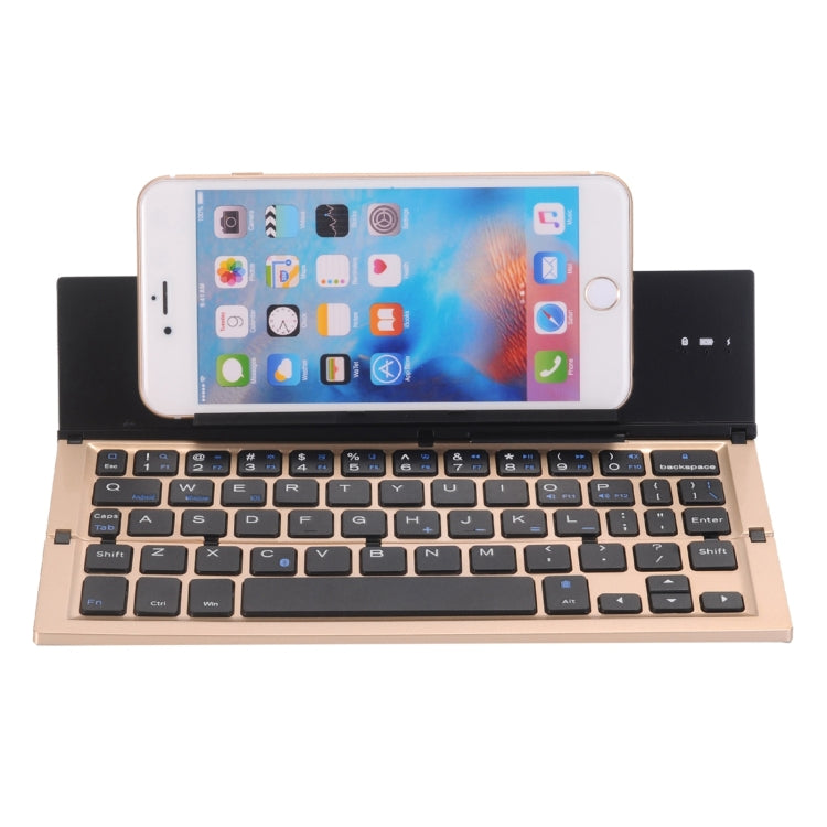 GK608 Ultra-thin Foldable Bluetooth V3.0 Keyboard, Built-in Holder, Support Android / iOS / Windows System(Gold) - Wireless Keyboard by PMC Jewellery | Online Shopping South Africa | PMC Jewellery | Buy Now Pay Later Mobicred