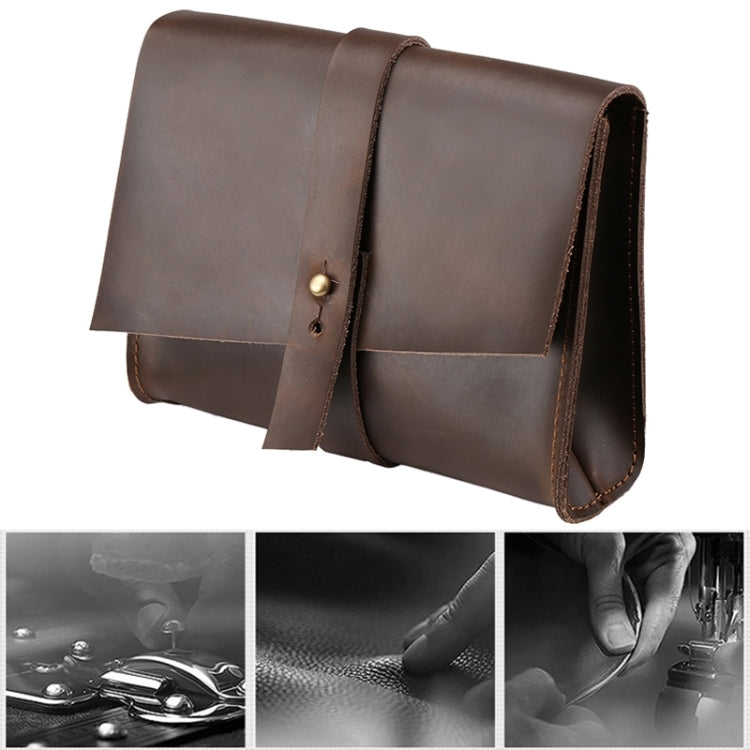Universal Genuine Leather Business Power Adapter Laptop Tablet Bag with Cable Winder, For 13.3 inch and Below Macbook, Samsung, Lenovo, Sony, DELL Alienware, CHUWI, ASUS, HP(Coffee) - 13.3 inch by PMC TechLife | Online Shopping South Africa | PMC TechLife | Buy Now Pay Later Mobicred