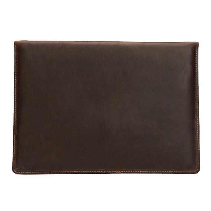 Universal Genuine Leather Business Laptop Tablet Bag, For 13.3 inch and Below Macbook, Samsung, Lenovo, Sony, DELL Alienware, CHUWI, ASUS, HP(Coffee) - 13.3 inch by PMC TechLife | Online Shopping South Africa | PMC TechLife | Buy Now Pay Later Mobicred