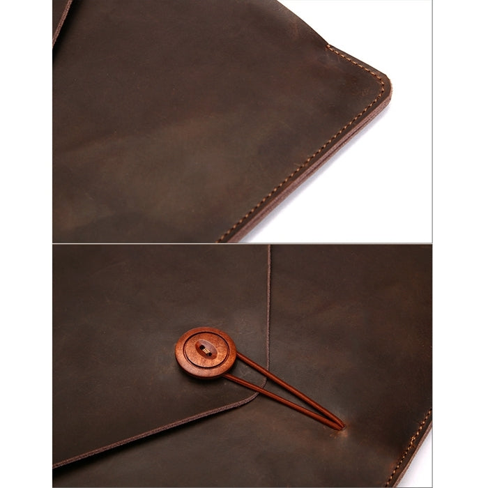 Universal Genuine Leather Business Laptop Tablet Bag, For 15.4 inch and Below Macbook, Samsung, Lenovo, Sony, DELL Alienware, CHUWI, ASUS, HP(Yellow) - 15 inch by PMC TechLife | Online Shopping South Africa | PMC TechLife | Buy Now Pay Later Mobicred