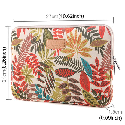 Lisen 10 inch Sleeve Case  Colorful Leaves Zipper Briefcase Carrying Bag for iPad Air 2, iPad Air, iPad 4, iPad New, Galaxy Tab A 10.1, Lenovo Yoga 10.1 inch, Microsoft Surface Pro 10.6,  10 inch and Below Laptops / Tablets(White) - 10 - 11 inch by PMC Jewellery | Online Shopping South Africa | PMC Jewellery | Buy Now Pay Later Mobicred