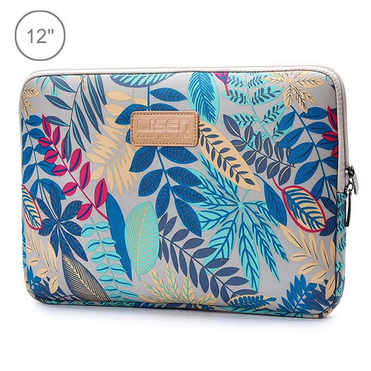 Lisen 12 inch Sleeve Case Colorful Leaves Zipper Briefcase Carrying Bag for iPad, Macbook, Samsung, Lenovo, Sony, DELL Alienware, CHUWI, ASUS, HP, 12 inch and Below Laptops / Tablets(Grey) - 12.1 inch by PMC Jewellery | Online Shopping South Africa | PMC Jewellery | Buy Now Pay Later Mobicred