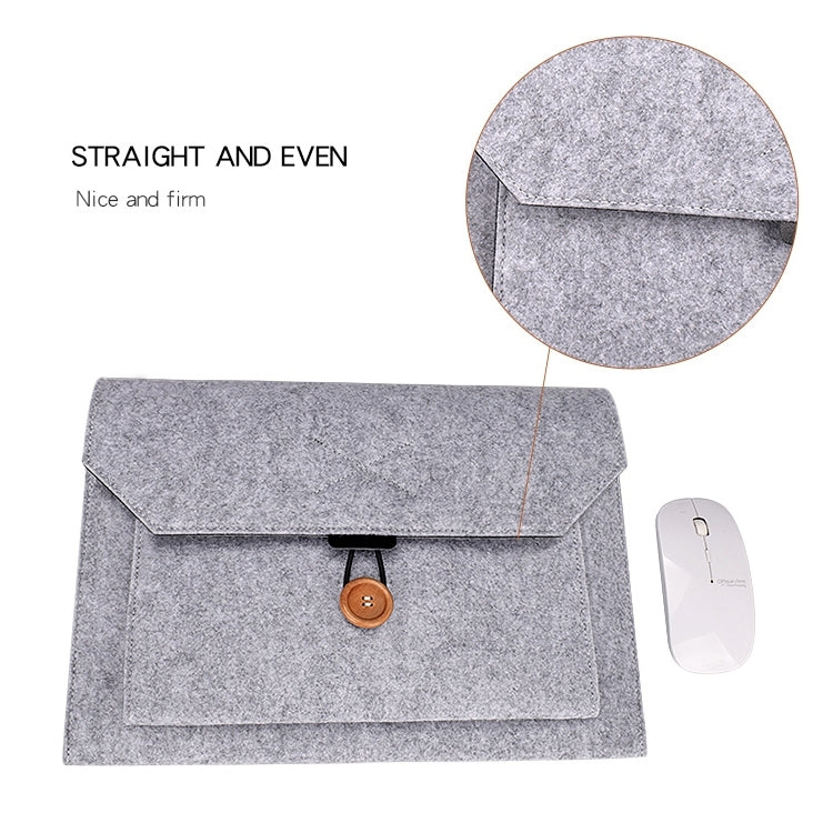 ND06 Multi-purpose Felt Button Laptop Inner Bag for 15.4 inch Laptop(Black) - 15 inch by PMC TechLife | Online Shopping South Africa | PMC TechLife | Buy Now Pay Later Mobicred