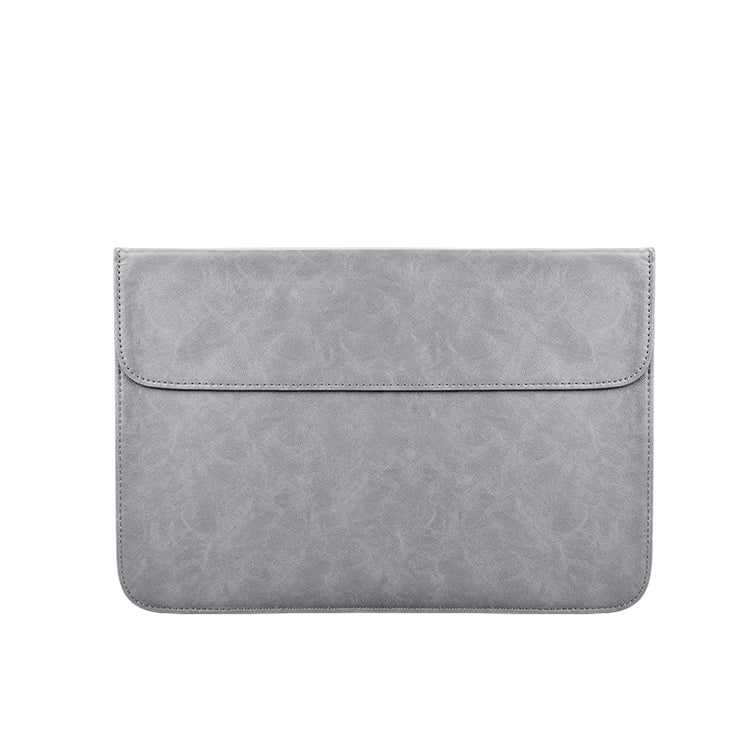 PU01S PU Leather Horizontal Invisible Magnetic Buckle Laptop Inner Bag for 13.3 inch laptops (Grey) - 13.3 inch by PMC Jewellery | Online Shopping South Africa | PMC Jewellery | Buy Now Pay Later Mobicred