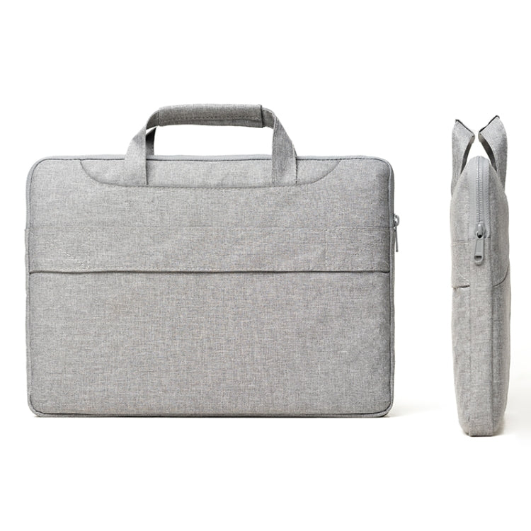 POFOKO A520 Series 14-15.4 inch Multi-functional Laptop Handbag with Trolley Case Belt (Grey) - 14.1 inch by POFOKO | Online Shopping South Africa | PMC Jewellery | Buy Now Pay Later Mobicred