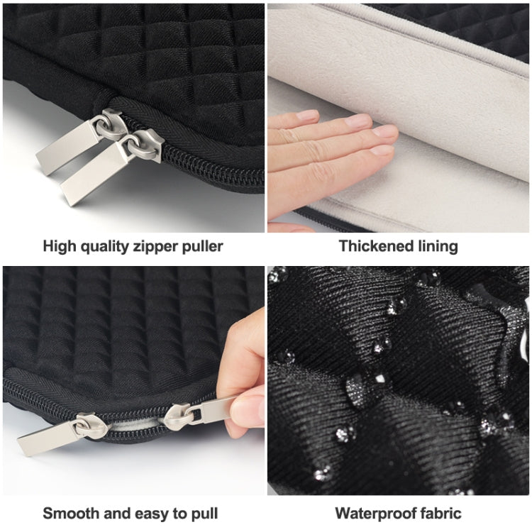 Diamond Texture Laptop Liner Bag, Size: 14-15.4 inch (Black) - 15 inch by PMC Jewellery | Online Shopping South Africa | PMC Jewellery | Buy Now Pay Later Mobicred