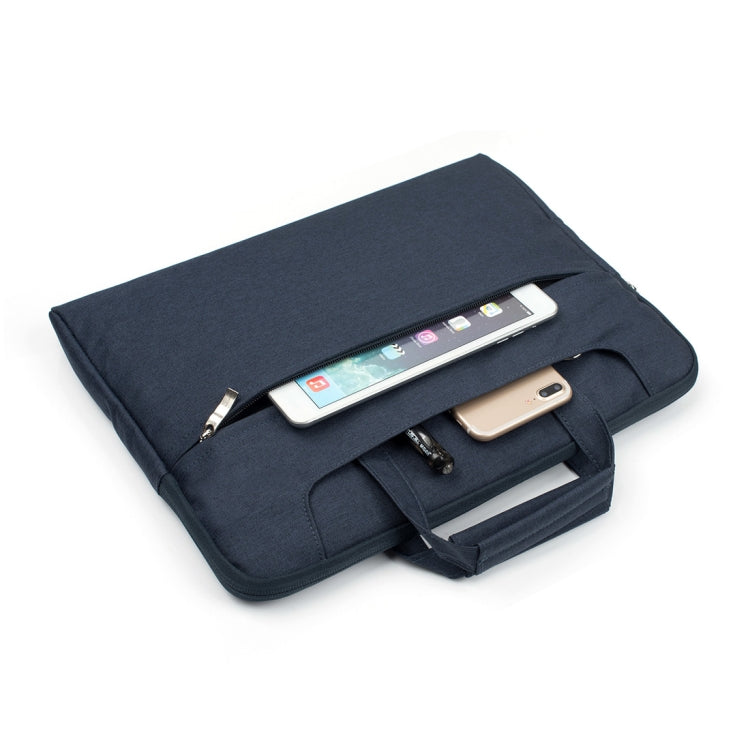 Portable One Shoulder Handheld Zipper Laptop Bag, For 13.3 inch and Below Macbook, Samsung, Lenovo, Sony, DELL Alienware, CHUWI, ASUS, HP (Dark Blue) - 13.3 inch by PMC TechLife | Online Shopping South Africa | PMC TechLife | Buy Now Pay Later Mobicred