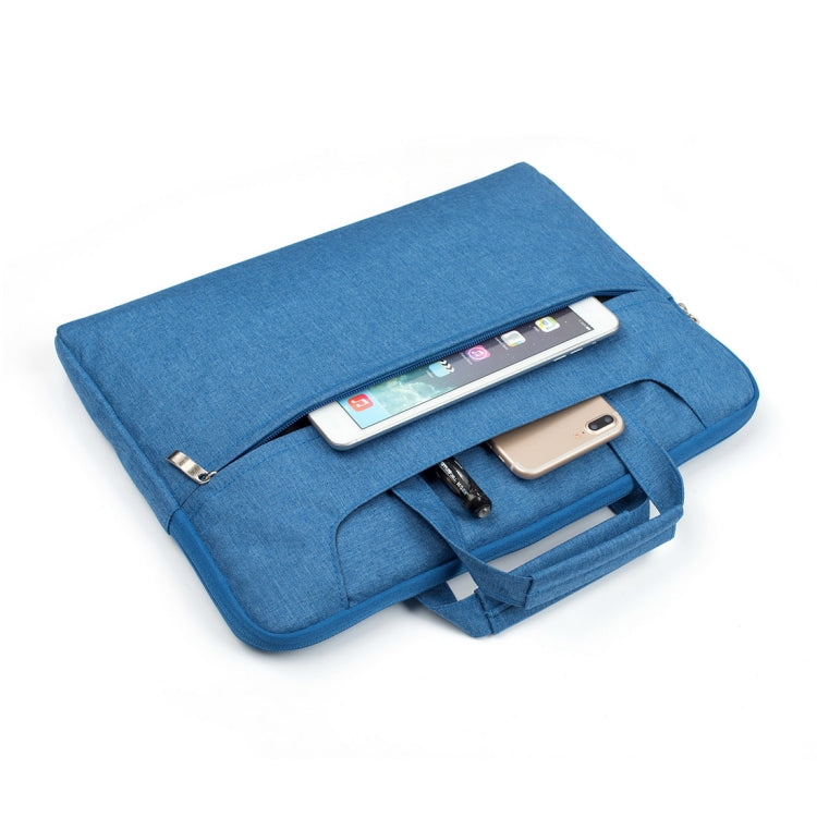 Portable One Shoulder Handheld Zipper Laptop Bag, For 13.3 inch and Below Macbook, Samsung, Lenovo, Sony, DELL Alienware, CHUWI, ASUS, HP(Blue) - 13.3 inch by PMC Jewellery | Online Shopping South Africa | PMC Jewellery | Buy Now Pay Later Mobicred