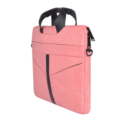 13.3 inch Breathable Wear-resistant Fashion Business Shoulder Handheld Zipper Laptop Bag with Shoulder Strap (Pink) - 13.3 inch by PMC Jewellery | Online Shopping South Africa | PMC Jewellery | Buy Now Pay Later Mobicred