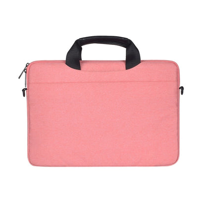 13.3 inch Breathable Wear-resistant Fashion Business Shoulder Handheld Zipper Laptop Bag with Shoulder Strap (Pink) - 13.3 inch by PMC Jewellery | Online Shopping South Africa | PMC Jewellery | Buy Now Pay Later Mobicred