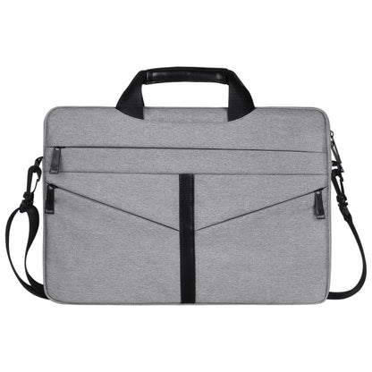 14.1 inch Breathable Wear-resistant Fashion Business Shoulder Handheld Zipper Laptop Bag with Shoulder Strap (Light Grey) - 14.1 inch by PMC Jewellery | Online Shopping South Africa | PMC Jewellery | Buy Now Pay Later Mobicred